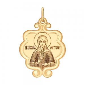 Иконка из золота «Святая Блаженная Матрона Московская»