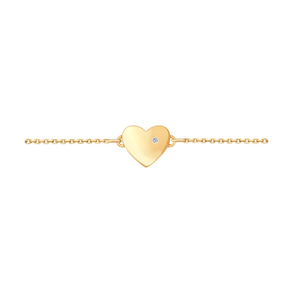 Браслет из золота с бриллиантом «Любовь»