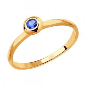 Кольцо из золота с голубым сапфиром