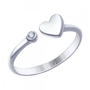 Кольцо из серебра с сердечком
