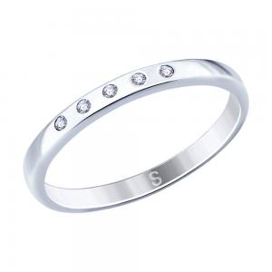 Классическое серебряное кольцо с фианитами
