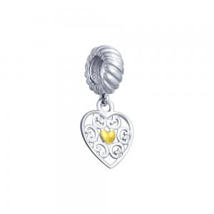 Серебряная подвеска-шарм «Ажурное сердце»