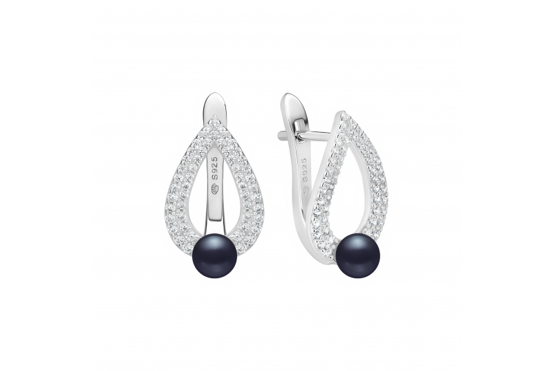 Kõrvarõngad SK25472EL Must pärl