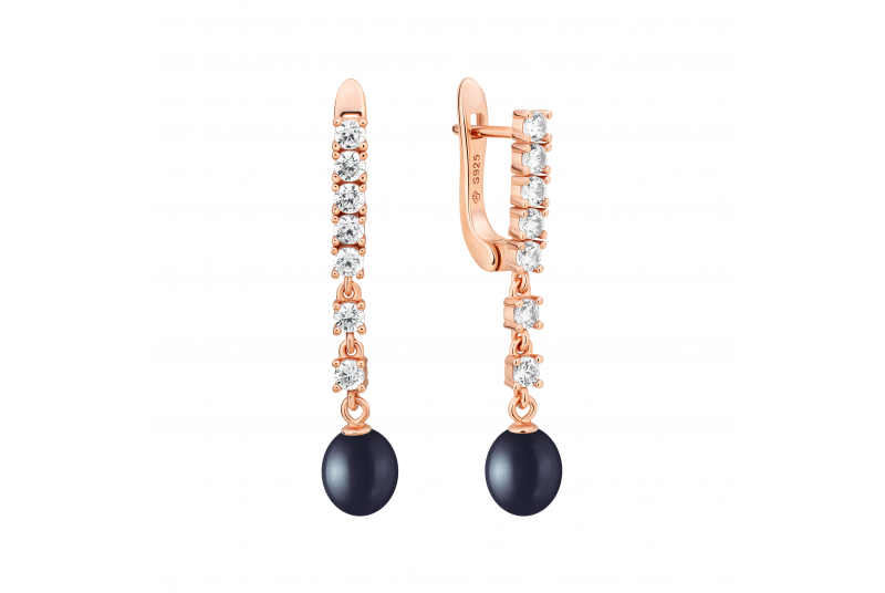 Серьги SK25478GEL Чёрный жемчуг