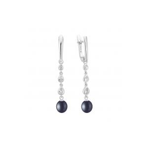 Серьги SK25481EL Чёрный жемчуг