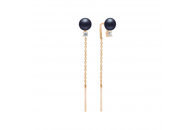 Серьги SK26352GE Чёрный жемчуг