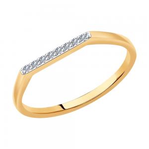 Кольцо из золота с искусственно выращенными бриллиантами