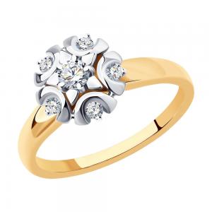 Kombineeritud kuldsõrmus teemantidega
