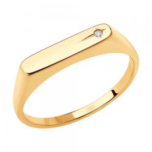 Кольцо из золота с искусственно выращенным бриллиантом