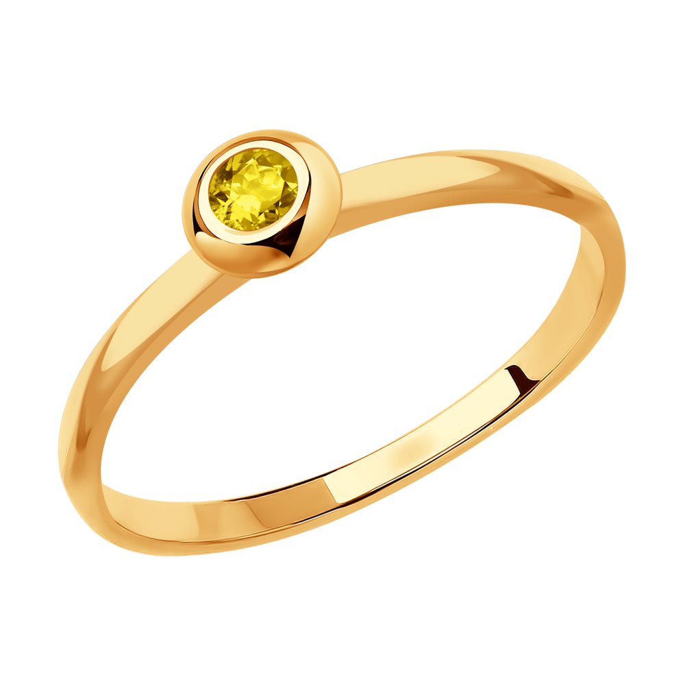 Кольцо из золота с жёлтым сапфиром