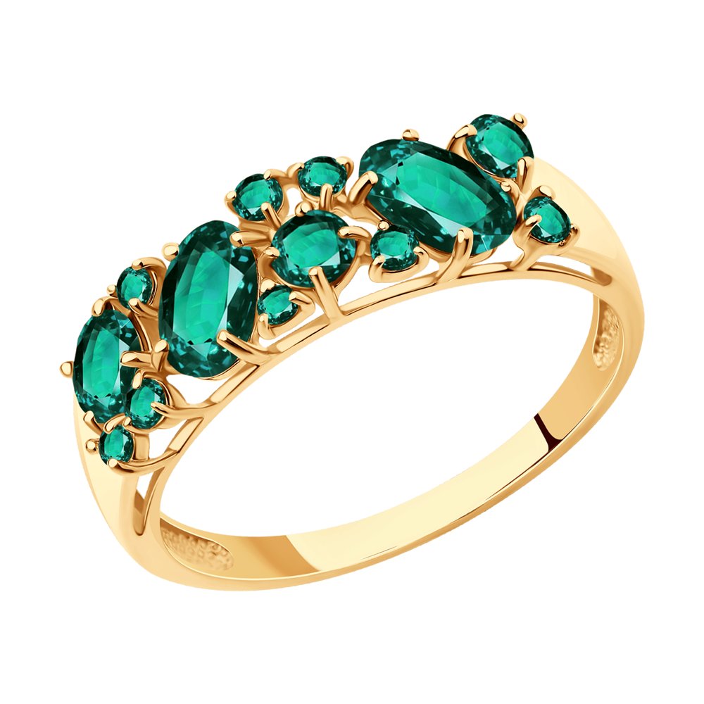 Hüdrotermilise smaragdiga kuldsõrmus