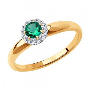 Sõrmus kullast, teemantidest ja smaragdist