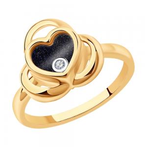 Кольцо из комбинированного золота с миксом камней