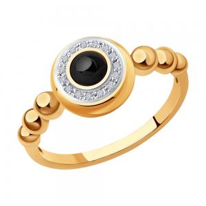 Кольцо из золота с бриллиантами и наношпинелью