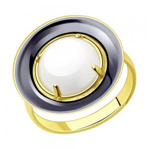 Кольцо из золочёного серебра с лунным камнем