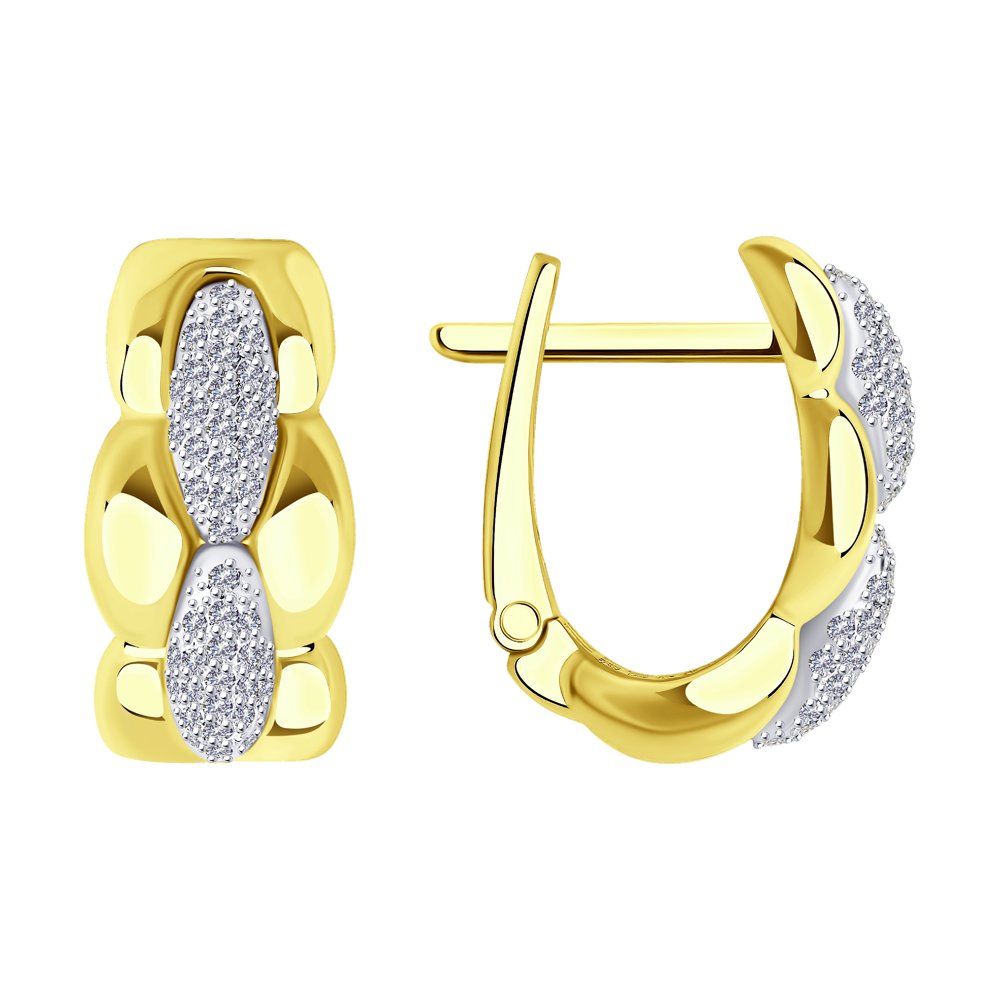 Kõrvarõngad kombineeritud kullast, roodiumkattega teemantidega