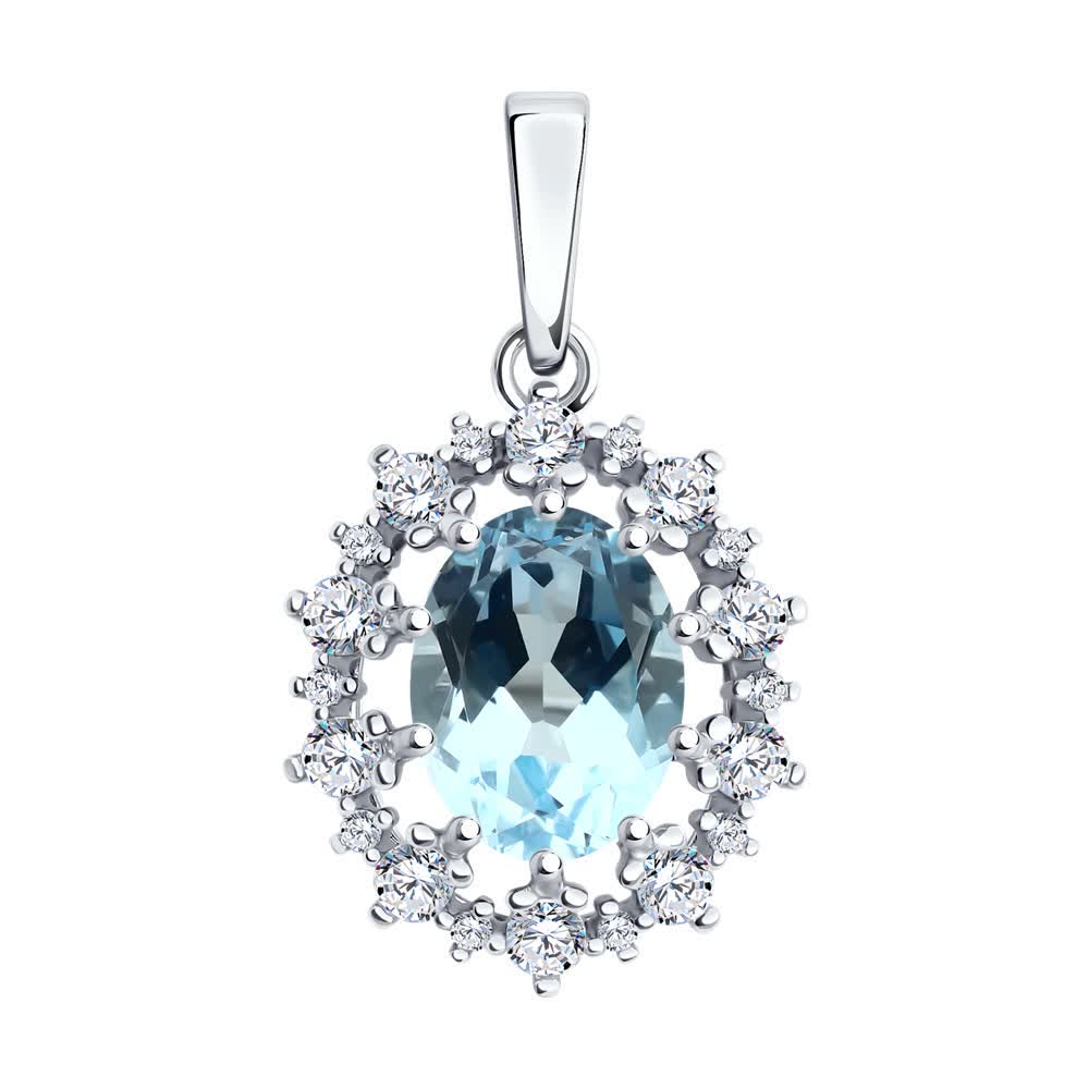 Hõbekõrvarõngad topaasi ja kuupmeetri tsirkooniumoksiidiga