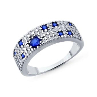 Hõbesõrmus korundide ja tsirkooniumitega