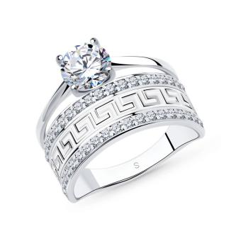 Hõbesõrmus tsirkooniumite ja emailiga