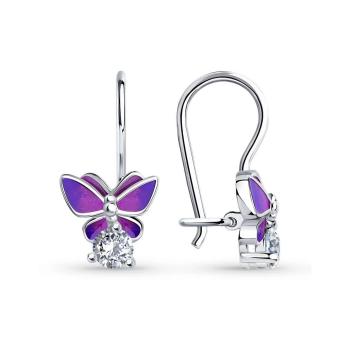 Hõbekõrvarõngad tsirkooniumite ja emailiga