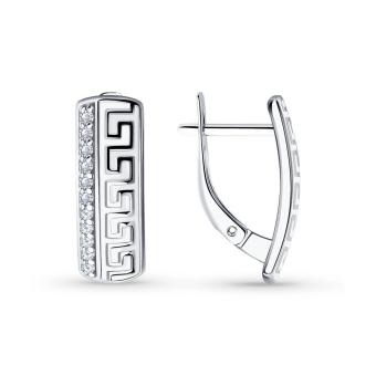 Hõbekõrvarõngad tsirkooniumite ja emailiga