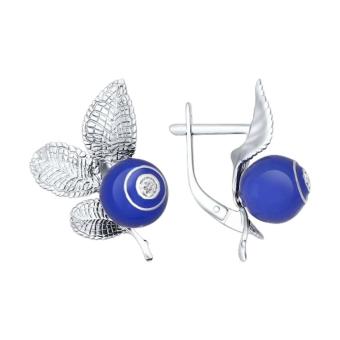 Hõbekõrvarõngad emailiga ja tsirkooniumitega