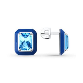 Hõbekõrvarõngad tsirkooniumite ja emailiga