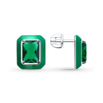 Hõbekõrvarõngad tsirkooniumite ja emailiga