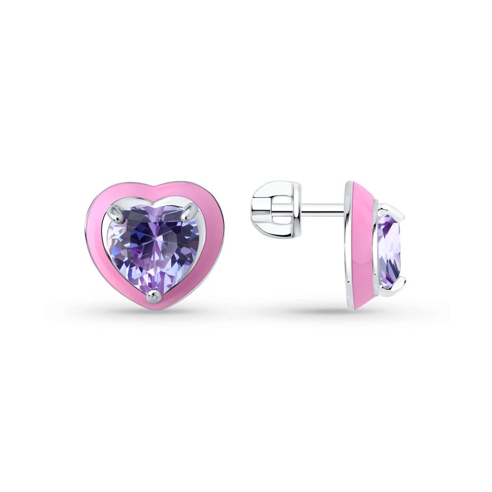 Hõbekõrvarõngad tsirkooniumite ja emailiga