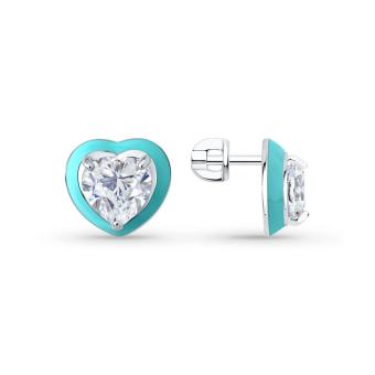 Hõbekõrvarõngad tsirkooniumite ja emailiga