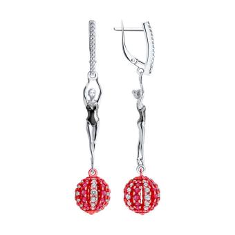 Hõbekõrvarõngad korundide ja tsirkooniumitega