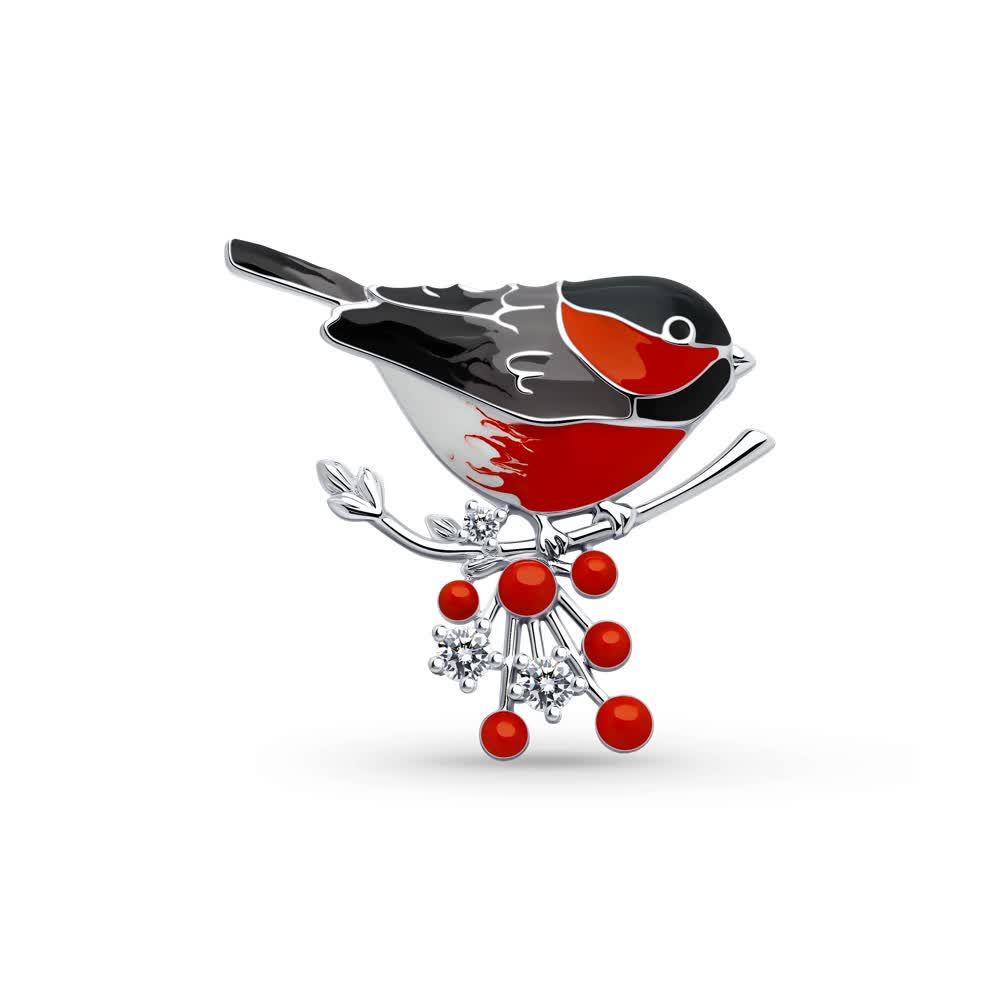 Hõbepross tsirkooniumite ja emailiga