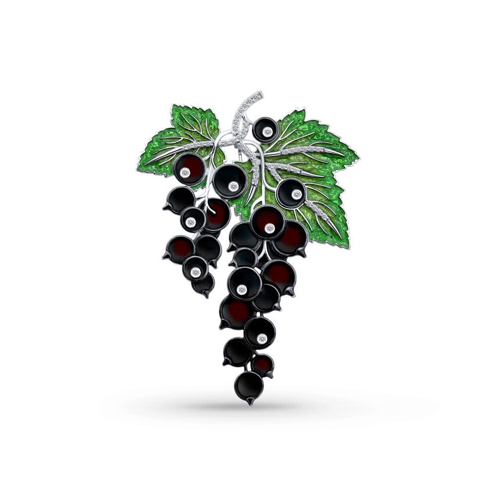 Hõbepross tsirkooniumite ja emailiga