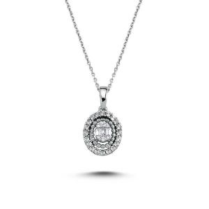 Ожерелье с бриллиантом 0,08 карат