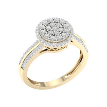 Золотое кольцо с разноцветными камнями MR-19336Y