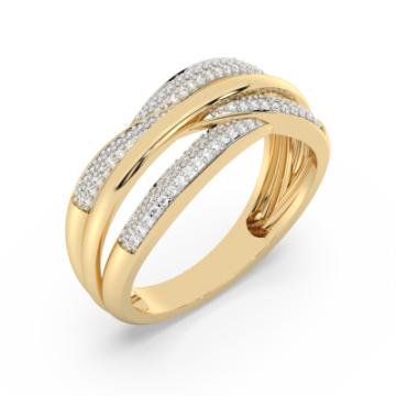 Золотое кольцо с разноцветными камнями FR-1404826