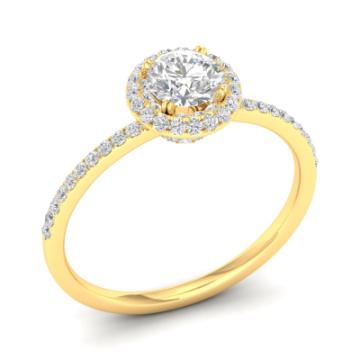 Золотое кольцо с разноцветными камнями WTY