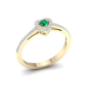 Золотое кольцо с разноцветными камнями EMY