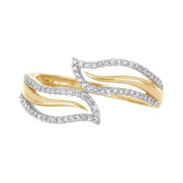 Золотое кольцо с разноцветными камнями BDY