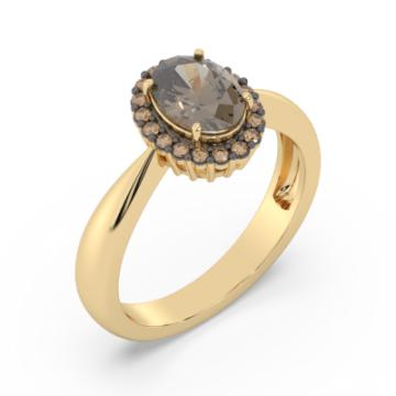 Золотое кольцо с разноцветными камнями SMCH