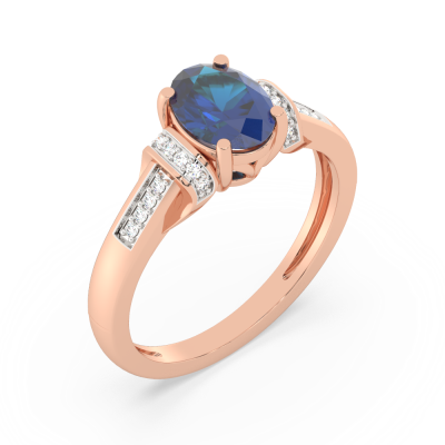 Золотое кольцо с разноцветными камнями BT