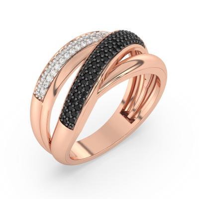 Золотое кольцо с разноцветными камнями FR-15597