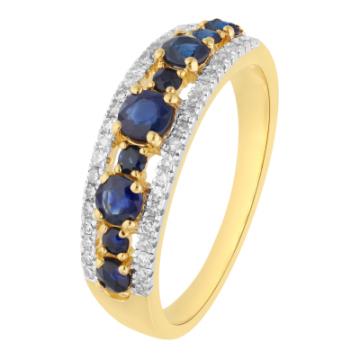 Золотое кольцо с разноцветными камнями SAPCHY
