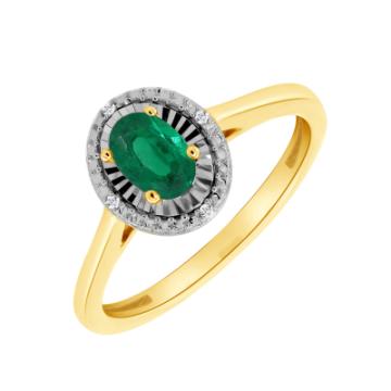 Золотое кольцо с разноцветными камнями EM