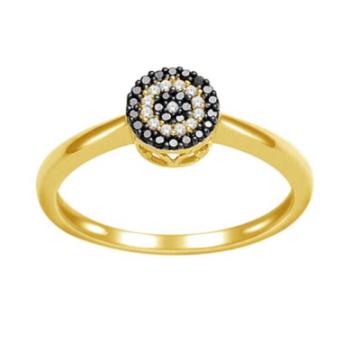 Золотое кольцо с разноцветными камнями BD