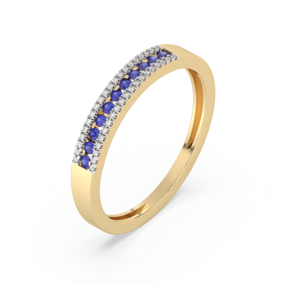Золотое кольцо с разноцветными камнями SAP