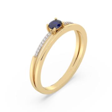 Золотое кольцо с разноцветными камнями LBT