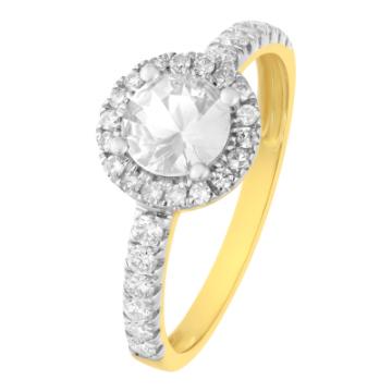 Золотое кольцо с разноцветными камнями WSAP