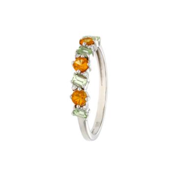 Золотое кольцо с разноцветными камнями GASPE