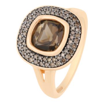 Золотое кольцо с разноцветными камнями SMCHP